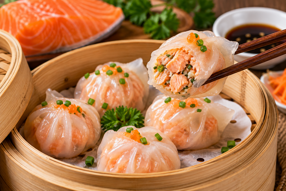 Há cảo nhân cá hồi bổ dưỡng- Hương vị tinh tế, hấp dẫn
