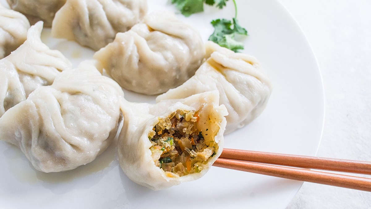 Há cảo nhân thịt bò và nấm