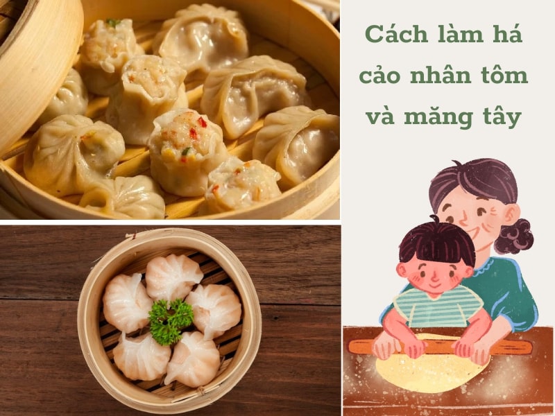 Há cảo nhân tôm và măng tây