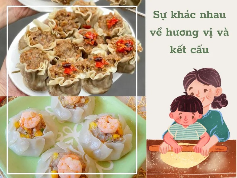 Sự khác nhau về hương vị và kết cấu Sự khác nhau về hương vị và kết cấu